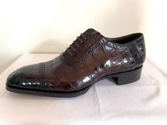 TOM FORD Mens Brown Alligator Polished Brogues Lace Up Shoes Box Dustbag 9.5 TT | eBay Alligator Dress Shoes, Tom Ford Shoes, Gentleman Shoes, Crocodile Shoes, Brown Dress Shoes, Shoes Box, Tom Ford Men, Stylish Mens Outfits, Leather Shoes Men