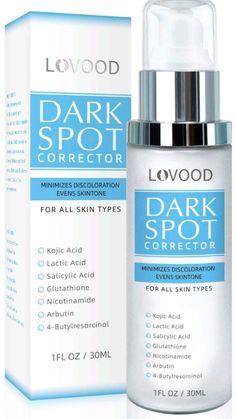 LOVOOD Dark Spot Corrector, Dark Spot Remover For Face and Body Serum Formulated with Advanced Ingredients for Hyperpigmentation, Melasma, Freckle, Sun Spots Brown Spots Stubborn Spots Removal for All Skin Types, 1 Fl.OZ Brown Spots Removal, Kojic Acid