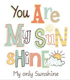 the words you are my sun shine on a white background