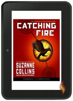 the cover of catching fire by suzanne collinss, with an image of a bird