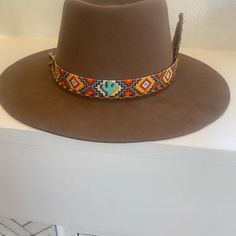 Custom Beaded Hatband Made to Order - Etsy Canada Custom Adjustable Brown Hat Bands, Adjustable Brown Hat Band For Flat Crown, Custom Brown Hat Bands, One Size Fits Most, Custom Brown Hat Bands, Adjustable Brimmed Fashion Hat, Custom Brown Fedora With Adjustable Fit, Custom Adjustable Brown Fedora, Custom Adjustable Hat Bands For Festivals, Adjustable Multicolor Fedora With Flat Brim