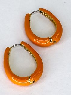 Orange Enamel Hoop Funky Jewelry Fun jewelry Lead & Nickel FREE Flannel Coat, Fun Jewelry, Funky Jewelry, Gift Card Sale, Tee Shop, Earring Necklace, Accessories Shop, Amazing Jewelry, Jewelry Shop