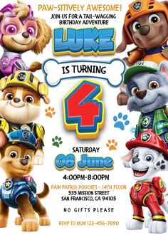 the paw patrol birthday party is on