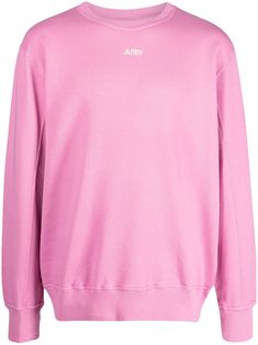 bubblegum pink cotton logo print to the front crew neck long sleeves ribbed cuffs and hem Cotton Logo, Pink Sweatshirt, Mens Activewear, Bubblegum Pink, Pink Cotton, Logo Print, Printed Cotton, Active Wear, Knitwear