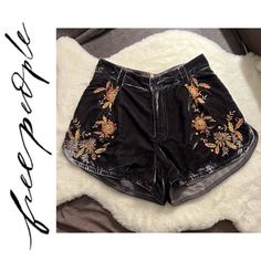 New Rare Free People Wild Roses Embroidered Velvet Shorts Nwot Size 4 Waist 14.5” (29”) No Stretch Rise 12” Inseam 3” These Are Very Special And Unique Shorts! Also, Very Hard To Find And Rare On Sale Anywhere! The Perfect Touch Of Texture From Season To Season, These Shorts Are Sure To Stun With Every Wear! So Timeless With A Contemporary Edge, Pair These Shorts With A Simple Tee For A Casual Look Or Dress Them Up & Layer Them Over Sheer Tights For Endless Ways To Wear. Nwot Fit: High-Rise, Rel Embroidered Tights, Modern Witch Fashion, Embroidered Velvet, Witch Fashion, Velvet Shorts, Modern Witch, Sheer Tights, Simple Tees, Wild Roses