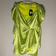 Fashion Nova “Need Some Time” Mini Dress In Lime Green. 95%Polyester:5%Spandex. Stretch Satin V-neck Mini Dress, Satin Short Sleeve Dress For Night Out, Green Stretch Mini Dress For Cocktail, Satin Mini Dress With Short Sleeves For Night Out, Short Sleeve Satin Mini Dress For Night Out, Green Stretch Satin Dress, Summer Satin Mini Dress With Short Sleeves, Short Sleeve Satin Mini Dress For Summer, Spring Satin Stretch Bodycon Dress