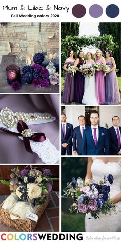 the color scheme for this wedding is plum and lila