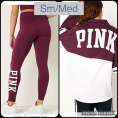 Vs Pink Fleece Oversized Zip Up Sweatshirt Sz Med Maroon Super Comfy Side Pockets Washes Well Raised Lettering Vs Pink Seamless High Waist Leggings Sz Sm Maroon Soft Comfy Great For All Seasons Price Is Firm No Offers Please Pink Fleece, Zip Up Sweatshirt, High Waist Leggings, Pink Outfit, High Waisted Leggings, Vs Pink, All Seasons, Colorful Leggings, Victoria Secret Pink