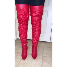 Thigh High Boots 4” Heel Red Thigh High Boots, Respect Women, Heel Boots, Thigh High Boots, High Heel Boots, Thigh High, Shoes Heels Boots, Thigh Highs, High Boots