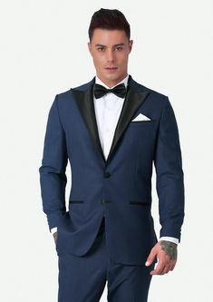 Jacket & pants included. Vest optional. Delivered in as little as two weeks. Covered by our Free Remake Guarantee. Complete the look with Shirts, Ties & Squares. Tuxedo Suits For Black-tie Gala Events, Royal Blue Tuxedo Suit For Party, Royal Blue Notch Lapel Suits For Party, Royal Blue Tuxedo Blazer For Party, Fitted Blue Tuxedo For Semi-formal Occasions, Luxury Blue Suit And Tie Accessories For Semi-formal Occasions, Tailored Royal Blue Party Suit, Semi-formal Fitted Blue Tuxedo, Elegant Royal Blue Tuxedo With Suit Collar