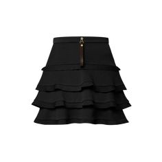 LOUIS VUITTON® - Ruffle Mini Skirt - Black Black Ruffle Mini Skirt, Louis Vuitton Gifts, Mini Skirt Black, Ruffle Mini Skirt, Stole Scarf, Leather Denim, Knitwear Dress, Buckle Shoes, Silver Jewelry Fashion