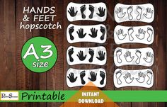 printable hand and foot stickers for baby's hands, fingers and feet