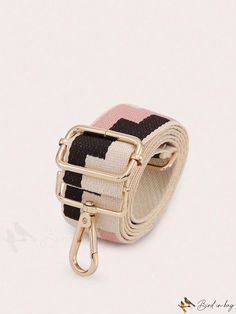 BirdinBag - Adjustable Geometric Bag Strap - Stylish and Versatile Pink Travel Bag With Strap, Pink Rectangular Bag With Strap, Square Beige Satchel With Adjustable Strap, Beige Square Satchel With Adjustable Strap, Pink Bags With Strap For Daily Use, Everyday Square Bags With Strap, Square Everyday Bags With Strap, Pink Crossbody Bag With Strap, Multicolor Bags With Adjustable Strap