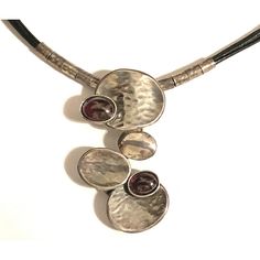 Unusual elegant Sterling Silver and Leather necklace adorned with Garnet Stones Nickel free silver imported from Italy. Necklace length: 16”, pendant – 2”. Jewelry Painting, Art Jewelry Necklace, Italy Necklace, Silver Metal Clay, Stones Jewelry, Funky Jewelry, Garnet Stone, Jewelry Inspo, Leather Necklace