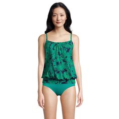 A blouson bodice and UPF 50 make this women's Lands' End tankini top a great choice for beach or pool. Kohl's Lands' End Women's Swim Size ChartClick on this WOMEN'S GUIDE to find the perfect fit and more! A blouson bodice and UPF 50 make this women's Lands' End tankini top a great choice for beach or pool. Kohl's Lands' End Women's Swim Size ChartClick on this WOMEN'S GUIDE to find the perfect fit and more! Blouson bodice for a flattering fit UPF 50 sun protection Chlorine resistant finish Scoopneck LinedFIT & SIZING Soft cups Adjustable straps Banded hemFABRIC & CARE Shell & lining: nylon, spandex Imported Hand wash Size: 4. Color: Navy Emerald Foliage. Gender: female. Age Group: adult. Pattern: Floral. Fitted Tops For Poolside Vacation, Fitted Beachwear Tops For Vacation, Spring Tropical Pool Tops, Tropical Sleeveless Tankini For Pool, Sleeveless Tropical Tankini For Pool, Tropical Tops For Pool Vacation, Tropical Style Tops For Pool Vacation, Vacation Sleeveless Tankini, Tropical Pool Tops For Vacation