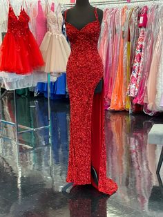 Sparkle Red Bodycon Sequined Long Promes Cheap Red Prom Dresses, Red Prom Dress Long, Red Prom Dresses, Red Bodycon, Corset Dress Prom, Red Evening Dress, Prom Dresses For Sale, Sequin Prom Dresses, Long Prom Dresses