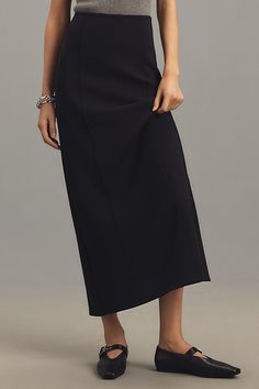 Polyester, rayon, elastane Pull-on styling Machine wash Imported | Scuba Column Maxi Skirt by Anthropologie in Black, Women's, Size: XS, Polyester/Rayon/Elastane Versatile Midi Length Workwear Bottoms, Versatile Midi Length Bottoms For Workwear, Fitted Elastane Bottoms Midi Length, Fitted Elastane Midi Bottoms, Summer Workwear Skirt In Elastane, Workwear Elastane Maxi Skirt, Elegant High Waist Maxi Skirt In Elastane, Elegant High Waist Elastane Maxi Skirt, Versatile Pencil Skirt In Elastane