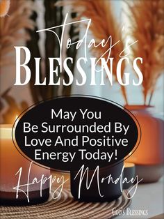 a card with the words today is blessings and an image of some plants in vases