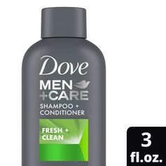 Dove Men+care Fresh And Clean 2 In 1 Shampoo + Conditioner -travel Size - 3 Fl Oz : Target Condition Hair, Mens Shampoo, Dove Men Care, Strengthen Hair, Thickening Shampoo, Dove Men, Clean Hair, Hair Strengthening, Travel Beauty