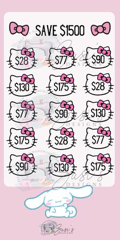 a hello kitty sticker with the price for $ 1, 500 on it's back