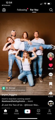 a group of people standing in front of a wall with the caption'follow us for you '