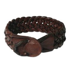 Handmade Unisex Leather Wristband Bracelet - Bangkok Weave | NOVICA Adjustable Brown Woven Braided Bracelets, Adjustable Brown Leather Bracelet With Belt Detail, Brown Woven Braided Bracelets Gift, Adjustable Brown Leather Belt Bracelet, Brown Woven Braided Bracelet Gift, Handmade Vintage Brown Braided Bracelets, Vintage Handmade Brown Braided Bracelets, Vintage Brown Handmade Braided Bracelets, Men's Leather Bracelet