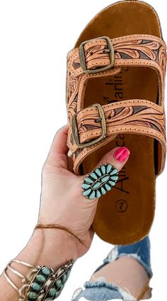 Padded Sandals, Gorgeous Leather, Hello Gorgeous, Leather Tooling, Phone Numbers, Leather Sandals, Sandals, Band, Leather