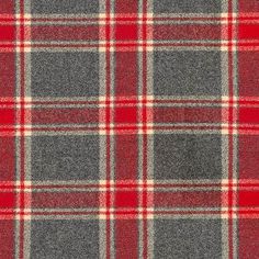 a red and grey plaid fabric