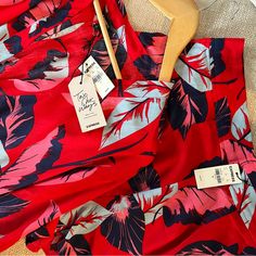 Top Is Size L Bottoms Are Size M Fresh And Flowy, This Lightweight Set Is Perfect For Everything Casual Afternoons To Vacations At The Beach. Rayon; Hand Wash Imported Top #09785286, #09785621; Matching Shirt #08649273 High Waisted Wide Smocked Back Waistband Summer Red Floral Print Sets, Red Summer Sets For Vacation, Summer Vacation Sets In Red, Red Summer Vacation Set, Red Floral Blouse, Slim Blouse, Velvet Tank Top, Portofino Shirt, Lace Sleeveless Top