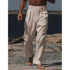 Season:Spring  Summer; Fabric:Linen Cotton Blend; Gender:Men's; Style:Basic,Fashion; Occasion:Holiday,Daily,Casual; Fit Type:Regular Fit; Function:Breathable,Comfort; Waistline:Mid Waist; Pattern:Plain; Design:Button,Straight Leg,Front Pocket; Pants Type:Trousers,Linen Pants,Summer Pants; Fly Type:Button; Front page:FF; Listing Date:03/13/2024; Hips:; Length:; Waist:; Fit US Size: Linen Pants Men, Linen Trousers Men, Trousers Linen, Linen Pants Outfit, Men's Dress Pants, Mens Linen Pants, Basic Fashion, Summer Trousers, Button Pants