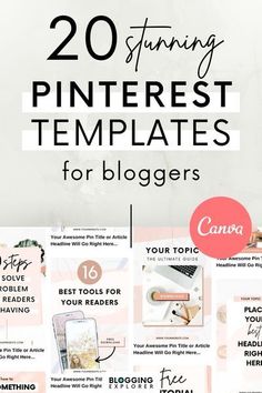 the top 20 pinterest templates for bloggers to use on their blog