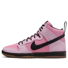 Nike KCDC x Dunk High SB '20th Anniversary' DH7742-600 (SNKR/Skate/Unisex/Non-Slip/High Top/Wear-resistant) Pink High-top Skate Shoes For Skateboarding, Pink High-top Sneakers For Skateboarding, Pink Lace-up High-top Sneakers For Skateboarding, Sb Dunk High, Dunks Nike, Sb Dunk, Stylish Sneakers, 20th Anniversary, Nike Dunks