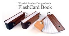 wood and leather design goods flash card book