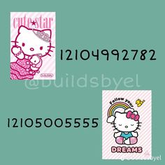 hello kitty wall decals with numbers and pictures