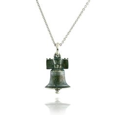 Barsky exclusive Liberty Bell pendant in sterling silver. Inspired by one of Philadelphia's most iconic and historic symbols. This pendant is made right here in Philadelphia just blocks from the Liberty Bell. Our liberty bell pendant is made in sterling silver on an 18"inch sterling silver chain. This pendant features a moving clapper. This products size is approximately 16.3mm by 12mm *These very special products can take up to 2 weeks for delivery. Classic Sterling Silver Charm Necklace, Classic Sterling Silver Pendant Charm Necklace, Classic Sterling Silver Necklace For Memorial, Classic Nickel-free Pendant Charm Necklace, Classic Engraved Sterling Silver Charm Necklaces, Classic Sterling Silver Engraved Charm Necklace, Classic Engraved Sterling Silver Charm Necklace, Lux Gifts, Liberty Bell