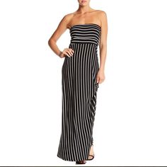 West Kei: Striped Strapless Maxi Dress (Nwt) Department Store: Nordstrom -Note: Came From My Nordstrom Pallet Condition: New With Nordstrom Clearance Tag, In Perfect Condition <3 -Note: All Of My Clothing Comes From A Smoke-Free Home! Size: X-Small Measurements: -Pit To Pit: 12.5 To 18 Inches -Length: 56 Inches Details: A Mix Of Vertical And Horizontal Stripes Add A Flattering Style To This Strapless Maxi Dress Made Of Soft Knit. -Strapless -Pull-On Style -95% Rayon, 5% Modal -Machine Wash Black Fitted Strapless Dress For Vacation, Fitted Black Strapless Dress For Vacation, Black Strapless Maxi Dress For Day Out, Strapless Black Maxi Dress For Day Out, Black Fitted Strapless Dress For Day Out, Fitted Black Strapless Dress For Day Out, Chic Strapless Lined Maxi Dress, Casual Strapless Maxi Dress For Date Night, Strapless Lined Maxi Dress For Date Night