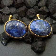 ARTSMYRNA METAL: 925k Silver GEM: Lapis Lazuli ( lab created ) COATING: 24k gold over (We can made a special type of coating for your personal preference ) MATERIEL : 925K Sterling Silver ( Some of my items vermeil gold over silver for looks rich . But i can finish in silver too ) Benefit: Strengthens physical abilities and communication ability. Properties: Lapis lazuli stone has been used as an ornament and jewelry since Ancient Egypt and Pharaohs. The stone usually has nocturnal blue tones. I Modern Clip-on Jewelry As Gift, Modern Clip-on Jewelry For Gifts, Minimalist Clip-on Jewelry As A Gift, Oval Yellow Gold Cufflinks For Gift, Oval Gold Cufflinks For Gift, Oval Polished Finish Cufflinks For Gift, Oval Polished Cufflinks For Gift, Modern Round Cufflinks As Gift, Modern Cufflinks As Gift