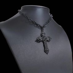 Gothic Black Cross Choker 021 CC - Etsy Goth Cross Aesthetic, Gothic Cross Necklace, Emo Jewelry, Black Cross Necklace, Black Leather Choker, Cross Jewelry Necklace, Cross Choker, Grunge Jewelry, Gothic Cross