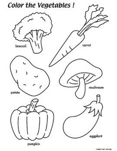 coloring pages with vegetables for kids to color