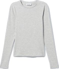 Spring Crew Neck Long Sleeve Top, Long Sleeve Top With Thumbholes, Everyday Crew Neck Long Sleeve Top With Thumbholes, Basic Long Sleeve Top For Fall, Casual Long Sleeve Crew Neck Top With Minimal Stretch, Basic Long Sleeve Top For Layering, Stretch Long Sleeve Top With Ribbed Cuffs For Layering, Fine Knit Long Sleeve Tops, Fitted Long Sleeve Top With Crew Neck