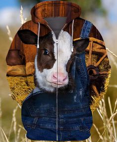 Shipping from the US. Easy 30 day return policy, 100% cotton, Double-needle neck, sleeves and hem; Roomy Unisex Fit. Cows Cute, Cow Hoodie, Cow Shirt, Dairy Cows, Sweatshirt For Men, Printed Drawstring, 3d T Shirts, Cow Print, Zip Sweatshirt