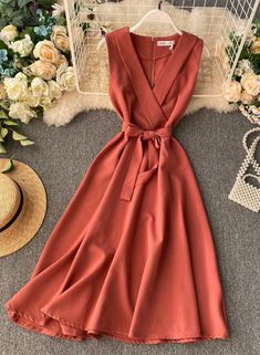 Elegant A-line V-neck Dress For Beach, Elegant A-line V-neck Beach Dress, Elegant Spring V-neck Chiffon Dress, Summer Chiffon V-neck Dress With Surplice Neckline, Chic Chiffon V-neck Midi Dress, Chic V-neck Sleeveless Dress For Date Night, Chic V-neck Solid Color Midi Dress, Summer Chiffon V-neck Maxi Dress, Summer V-neck Dress With Surplice Neckline In Solid Color