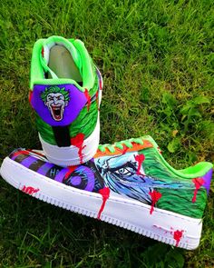 Joker Hand-painted Custom Sneakers Personalized Men's - Etsy Turkey Custom Green Sneakers With Round Toe, Custom Multicolor Sneakers With Rubber Sole, Hand Painted Purple Sneakers With Round Toe, Green Hand-painted Low-top Sneakers, Artistic Hand Painted Green Custom Sneakers, Custom Green High-top Sneakers, Custom Multicolor Sneakers With Custom Artwork, Custom Hand Painted Green Sneakers, Green Hand Painted Low-top Custom Sneakers