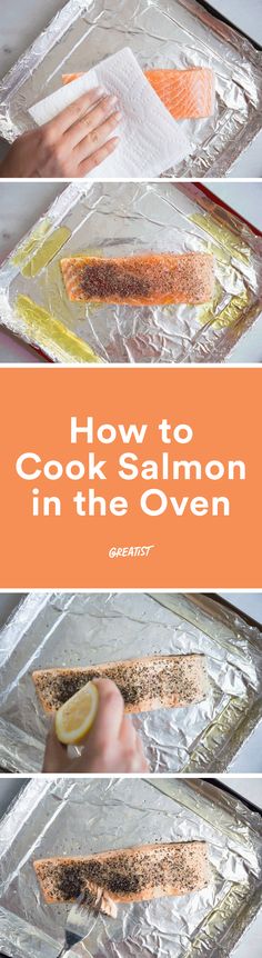 how to cook salmon in the oven on tin foil with lemons and seasonings