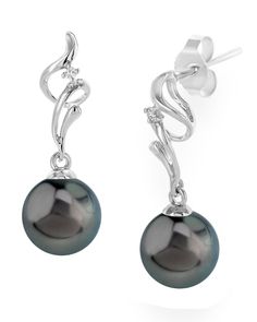 Tahitian South Sea Pearl & Diamond Aria Earrings Tahiti Pearl, Earrings For Daily Wear, Leather Pearl Jewelry, Earrings Pearl Drop, Large Pearl Earrings, Tahitian Pearl Earrings, Stud Earrings Women, Top Pearl, Women Stud Earrings