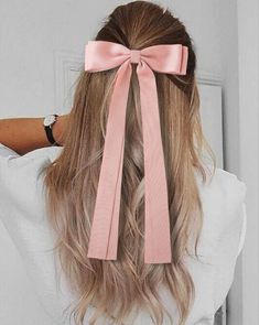 Pink Hair Bows, Bow Hairstyle, Ribbon Hairstyle, Hair Ribbons, Bow Decor, Hair Ribbon, Ribbon Hair Bows, Ribbon Hair