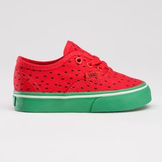 These are cute, but I wouldn't want my baby to be a walking stereotype...literally! watermelon vans Watermelon Fashion, Watermelon Shoes, Childrens Fashion, Sneakers Shoes, Vans Shoes, Cute Shoes