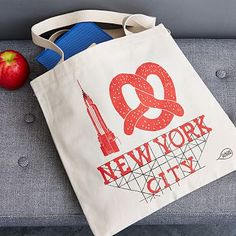 Brooklyn artist Claudia Pearson has illustrated everything from children's books to New Yorker pages. Here, she's designed a quirky tote bag based on her drawings of landmarks and cultural icons in cities around the United States. • Created… Red Artwork, City Tote Bag, Artwork Canvas, I Love Ny, Vegan Leather Tote, West Elm, Black Tote Bag, Vintage Gifts, Black Handbags