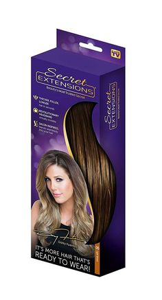 Daisy Fuentes Secret EXTENSIONS  05 Light Brown Some features: The Patented Revolutionary Headband is virtually invisible, made of stretch mono-filament allowing the headband to lay flat and contour to any head Hair Infused into fine layers of polyurethane attached to the invisible elastic band making it comfortable and undetectable Each shade is a blending of 7-11 different colors making it an easy match with the wearers own hair You can trim, straighten, style and curl up to 320 degrees, which Secret Hair Extensions, Dark Golden Blonde, Hair Extension Brands, Halo Hair Extensions, Crochet Braids Hairstyles, Daisy Fuentes, Braid In Hair Extensions, Synthetic Hair Extensions, Remy Human Hair Extensions