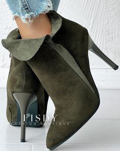 Fisdy - Stylish Pointed-Toe Boots with Zipper Closure and Slim Heel Design Product Description Size 35, 36, 37, 38, 39; Style Fashion Material Suede Pattern Type Solid Occasion Casual Package Include 1*Boots HEEL HEIGHT 9.5cm Size Chart INCH CM size foot length shoe inter length heel height US 4.5 8.7 8.9 3.7 US 5.5 9.3 9.1 3.7 US 6 9.1 9.3 3.7 US 7 9.3 9.4 3.7 US 8 9.4 9.6 3.7 US 8.5 9.6 9.8 3.7 US 9.5 9.8 10.0 3.7 US 10 10.0 10.2 3.7 US 11 10.2 10.4 3.7 size foot length shoe inter length heel Boots Heel, Suede Boots Knee High, Pointed Toe Boots, Lace Up Booties, Toe Boots, Zipper Detail, Designer Heels, Lace Up Boots, Boot Shoes Women